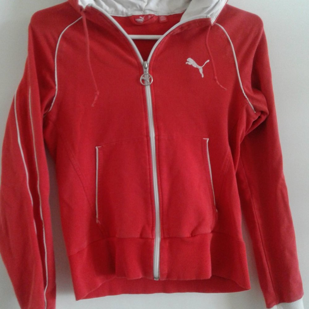 PUMA 80s Vintage Red with White Piping zip front - (S)